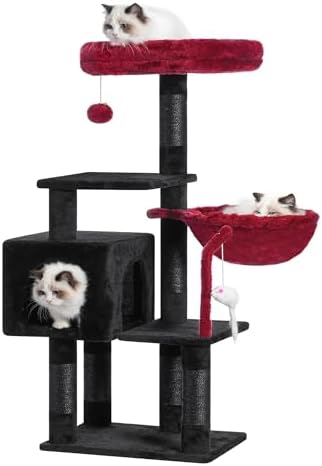 Heybly Cat Tree with Toy, 43.3 inch Cat Tower for Indoor Cats HCT004SBR by HEYBLY