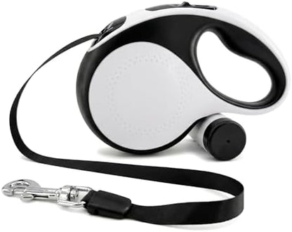 16FT Retractable Dog Leash for Dogs up to 66lbs, White by TailyWags