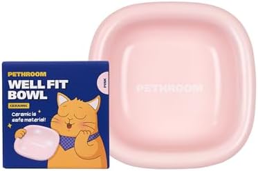PETHROOM Well Fit Dog Bowl, Durable Ceramic Cat & Dog Food and Water Bowl by PETHROOM