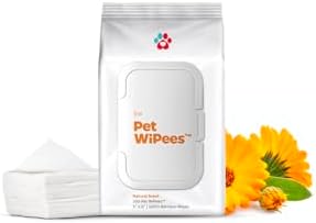 Ear Pet WiPees™ – 100 Ear Wipes for Dogs & Cats, All Natural Dog Ear Wipes for Infection & Itchy Ears, Gentle Cat & Dog Ear Cleaner for Daily Hygiene (Natural, 100ct) by PetParents