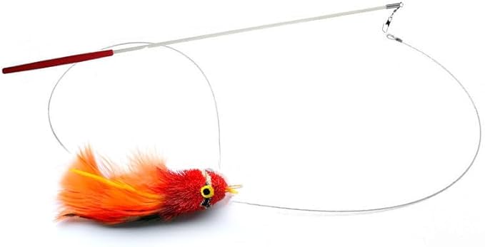 Cat Toy Teaser Wand Refill - Red Parrot Katfly® Teaser Attachment