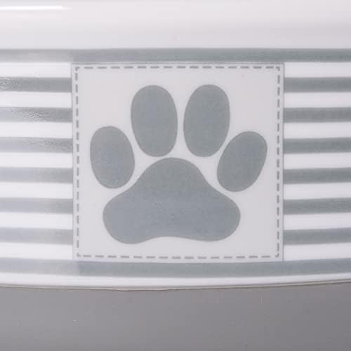 Bone Dry Paw & Patch Ceramic Pet Collection, Medium Set, 6x2", Gray, 2 Piece - Image 3