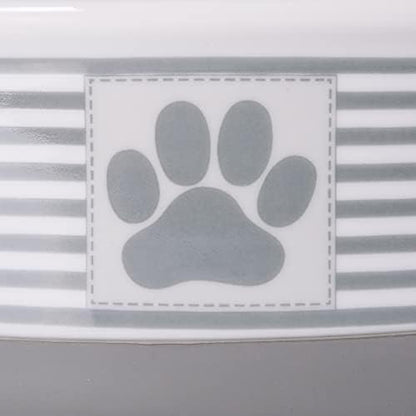 Bone Dry Paw & Patch Ceramic Pet Collection, Medium Set, 6x2", Gray, 2 Piece - Image 3