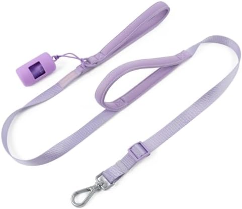 Wisedog Two Handles Dog Leash, Lilac, S|0.8" x 4.2 ft-5 ft by WisedogPetSupplies
