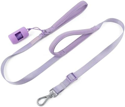 Wisedog Two Handles Dog Leash, Lilac, S|0.8" x 4.2 ft-5 ft by WisedogPetSupplies