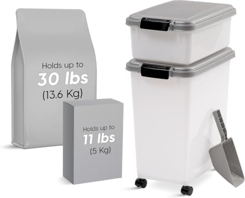 IRIS USA Dog Food Storage Container, Up to 30+11 lbs, Gray/Dark Gray - Image 4