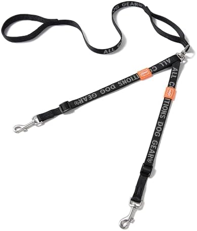 HOWGO Double Dog Leash,Tangle-Free 360 Swivel(Black, Std M-L w.Handle) by HOWGO