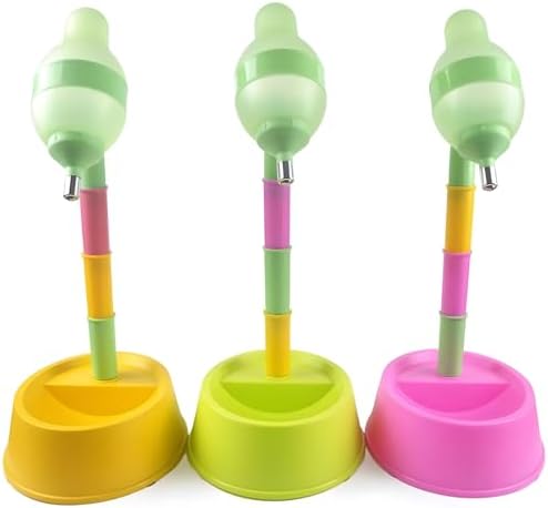 NACOCO Pet Standing Water Dispenser Cat Dog Standing Bowl with Detachable Pole Automatically Feeding Water Height Adjustable (Red) - Image 2