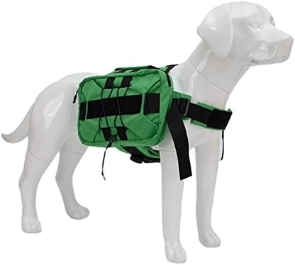 Lovelonglong Medium Large Dog Backpack, Outdoor Hound Saddle Bag with Side Pockets, Adjustable Tactical Pack for Hiking Travel Camping Training Green M - Image 6