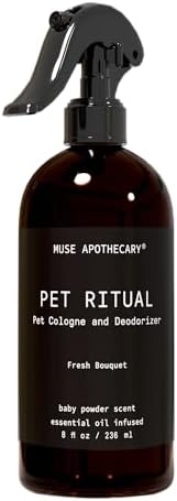 Muse Apothecary Pet Ritual Pet Cologne Spray for Dogs - Dog Perfume Spray Long Lasting After Bath - Pet Perfume for Dogs - Essential Oils Infused - 8oz, Fresh Bouquet by MuseApothecary