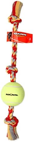 Mammoth Flossy Chews Tug with BIG 6-Inch Tennis Ball, X-Large, 36-Inch, Assorted Multicolor (51100F) - Image 2