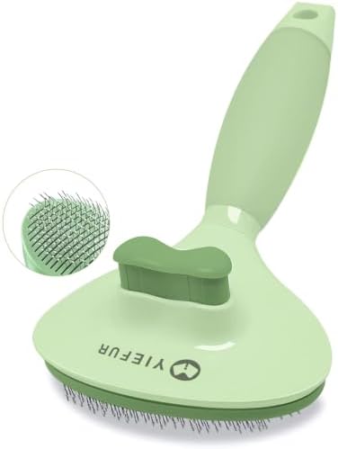 Cat Brush for Shedding, Self Cleaning Brush for Long & Short Hair Cats by YiEFUR