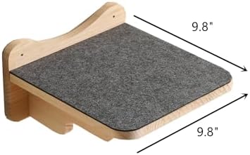 SHENGOCASE 9.8" x 9.8" Solid Wood Wall Mounted Large Cat Steps, Furniture, Shelves, Stairs, Perch - Image 2
