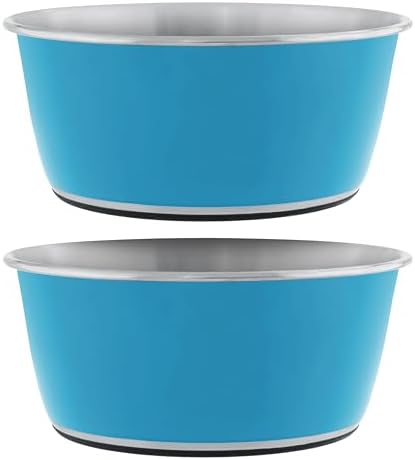 Master Pet Supply Stainless Steel Dog Bowls Set of 2 - True Blue - 64 Oz by MasterPetSupply