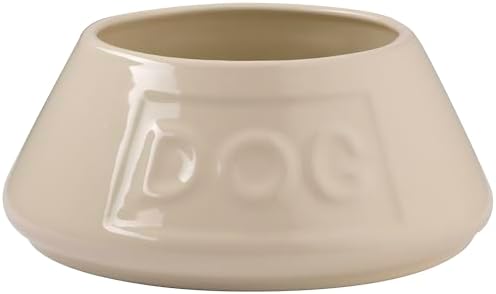 Mason Cash: Non-Tip Dog Bowl - Cream - 8.3", 54oz - Durable Ceramic Food & Water Angled Dish, Microwave-Dishwasher Safe, Pet Meal Feeding & Hydration by MasonCash