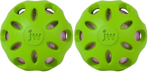 Petmate Crackle Heads Crackle Ball Crunchy Noise Chew Fetch Toy for Dogs Assorted Colors,Medium 3' Diameter,(Pack of 2) by JWPet