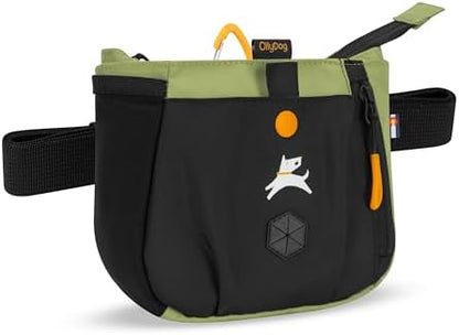 OllyDog Backcountry Day Bag | Dog Training Treat Pouch | Eco-Friendly Recycled Fabric Fanny Pack with Zipper Closure, Built-in Poop Bag Dispenser & Adjustable Waist Belt (Palm) by OllyDog
