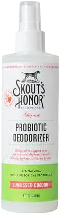 SKOUT'S HONOR Probiotic Dog Deodorizing Spray - Sunkissed Coconut, 8 oz by SKOUTSHONOR