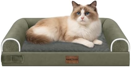 NANUYA Orthopedic Dog Bed for Small Dogs, 20 x 14 Inch, Dark Green by Nanuya