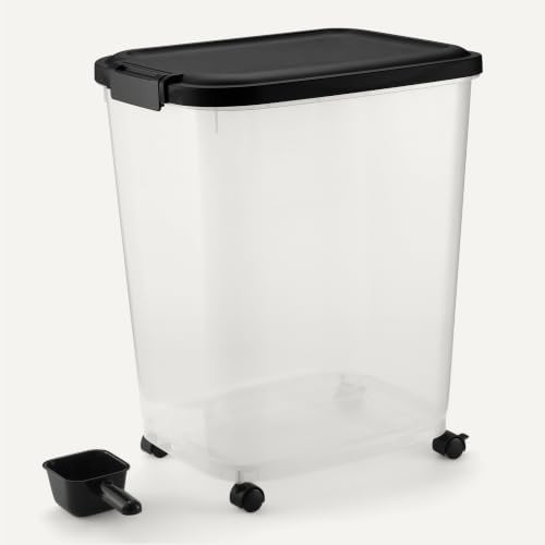 Amazon Basics Pet Food Storage Container with Rolling Wheels, BPA-Free, Detachable Scoop, 50lbs Capacity - Image 4