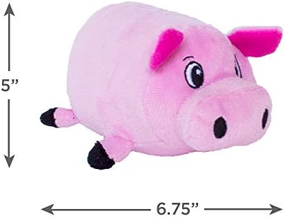 Outward Hound Fattiez Squeaky Plush Dog Toy, Pig, Small, 6.8" - Image 3