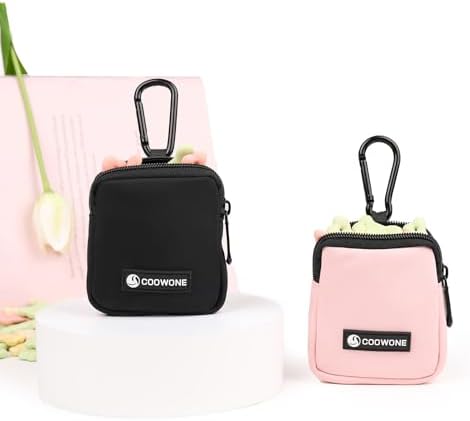 Dog Treat Pouch 2 Pack, Waterproof, Zipper Closure, Hands Free, Black+Pink - Image 3