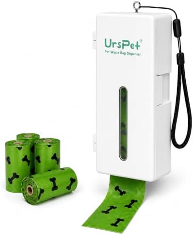 URSPET Dog Poop Bag Dispenser with 4 Rolls, Wall Mount Pet Waste Holder by URSPET