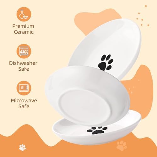 Ceramic Cat Food Plates: Cat Wet Food Bowls/Whisker Fatigue Cat Dishes & Shallow Bowls for Kittens and Small Animals1 - Image 6