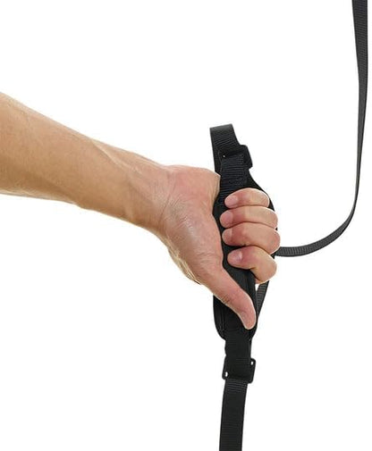 Gooby Wristband Surfer Leash with Traffic Handle - Black, 6 FT - Comfortable Handsfree Leash with Adjustable Dual Handle and Additional Hook