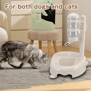 Pet Standing Water Dispenser, Pet Water Dispenser Holder Cat Dog Standing Bowl Pet Multifunctional Automatic Feeders Dispenser for Indoor Pets