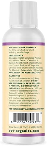Vet Organics EcoEars Cat Ear Cleaner. Natural Multi-Action Formula. for Itch, Head Shaking, Discharge & Smell. Naturally Cleanses Away Common Problems. 100% Guaranteed (4 oz) - Image 2
