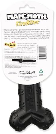 Mammoth TireBiterII Bone with Treat Station – Natural Rubber Dog Toys for Extreme Chewers – Dog Toys for Extra Long Interactive Play – Aggressive Chewer Toys for Dogs - Large 7.25 - Image 2