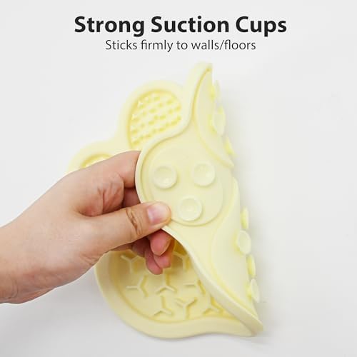 Lick Mat for Dogs and Cats, Slow Feeder Mats with Suction Cups - Bathing, Grooming and Training, Anxiety Relief Feeding Pad,Dishwasher-Safe Yellow - Image 2