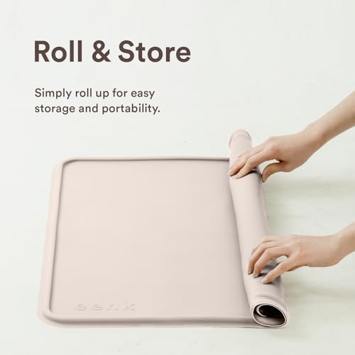 Dog Training Pad Silicone Tray - 35 x 28 in. No Spill Raised Lip High Edge Mat Holder, Extra Thick and Non-Slip for Indoor Floor Protection, Universal Fit Potty Training Pads (XL, Beige) | eenk - Image 5