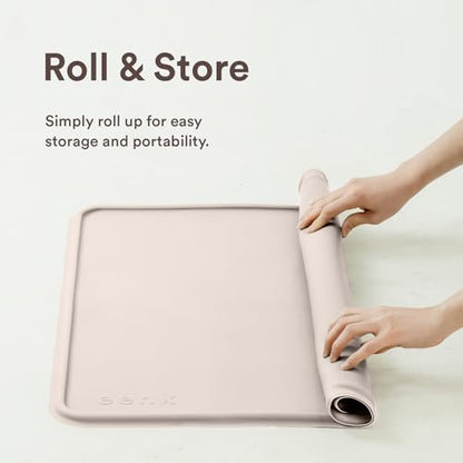 Dog Training Pad Silicone Tray - 35 x 28 in. No Spill Raised Lip High Edge Mat Holder, Extra Thick and Non-Slip for Indoor Floor Protection, Universal Fit Potty Training Pads (XL, Beige) | eenk - Image 5