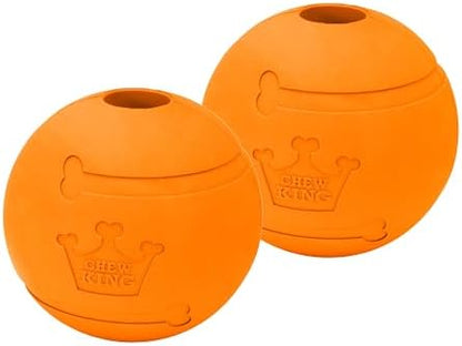 Chew King Flavored Rubber Ball Collection, 4 Inch Bacon Flavor Rubber Fetch Balls 2-Pk by ChewKing