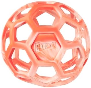 Chuckit! Holee Roller Dog Treat Puzzle Ball, Large (3"), Orange – Interactive Treat & Chew Puzzle Toy for Dogs 60–100 lb – Durable Rubber Fetch Ball for Mental Stimulation – Pack of 1 by Chuckit