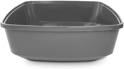 So Phresh Open Cat Litter Box Charcoal Large 19.5" L X 14.8" W X 4.3" H