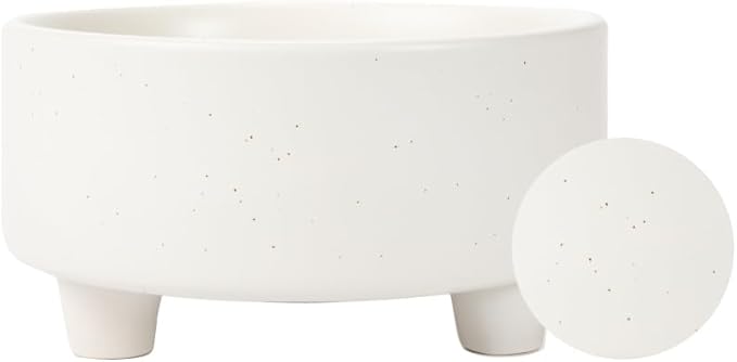 Waggo Uplift Ceramic Dog Bowl for Small Medium and Large Breeds - Heavyweight and Durable Pet Food and Water Dish Crock, Dishwasher Safe, Modern, Elevated Feeder (Speckle, Medium)