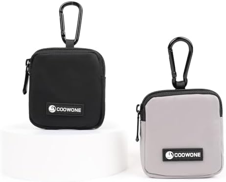 2 PCS Waterproof Small Dog Treat Bag for Leash, Hands Free Dog Walking Bag with Carabiner, Dog Poop Bag Holder for Pet Puppy Travel or Outdoor Use, Zipper Closure to Avoid Spilling by COOWONE