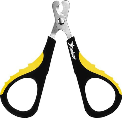 Candure Cat Nail Clipper Stainless Steel Cat Claw Trimmers for Rabbits, Guinea Pigs, Birds, Puppies, Kittens and Small Animals Pet Nail Clipper for Professional and Home Use (Yellow) by Candure
