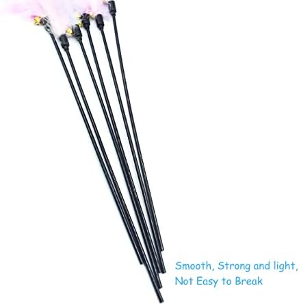 Cat Wand Toys 6 PCS Colorful Feather Wand with Bell Interactive Cat Toys - Image 4