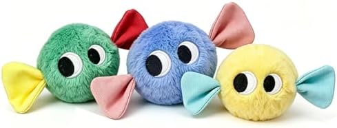 Squeaky Plush Ball Dog Toys for Small Dogs, Mini Breed, 2'' Soft Fuzz Ball by Unknown