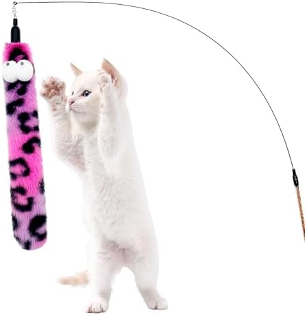 Cat Wand Replacement Feather Worm Snake, 10 Pieces Cat Wand Attachments Assorted Snakes Worms Feathers Refill Toy for Indoor Cats (B) - Image 5
