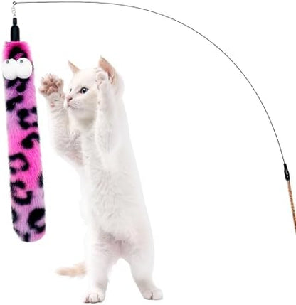 Cat Wand Replacement Feather Worm Snake, 10 Pieces Cat Wand Attachments Assorted Snakes Worms Feathers Refill Toy for Indoor Cats (B) - Image 5