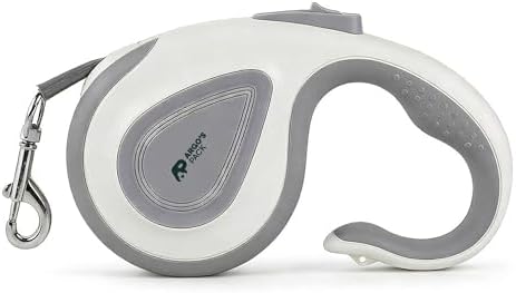 Argo's Pack Heavy-Duty Retractable Dog Leash - 16.4ft Tangle-Free Automatic Pet Walking Leash with One-Hand Brake & Lock, Durable Reflective Nylon Tape for Small Medium Dogs Up to 50 lbs (Grey) by Unknown
