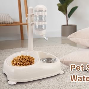 Pet Standing Water Dispenser, Pet Water Dispenser Holder Cat Dog Standing Bowl Pet Multifunctional Automatic Feeders Dispenser for Indoor Pets