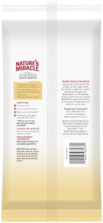 Nature’s Miracle Oatmeal Deodorizing Bath Wipes, 100 Count, Tub-Free Bath Wipes for Dogs Deodorize, Freshen and Condition Coat, Soothing Wipes Help Reduce Itching, with Oat Protein and Aloe Vera - Image 2