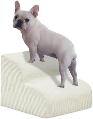 Mesa Lemon 2 Step Dog Stairs Pet Ramp for High Beds, Sofas and Cars by MesaLemon
