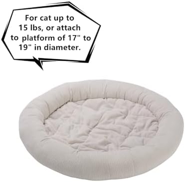 SHENGOCASE Round Cat Tree Tower Accessories Replacement Parts, Round Donut Cuddler Cat Dog Cushion Bed Add-ons for Plaform Perch Shelves (18") - Image 6